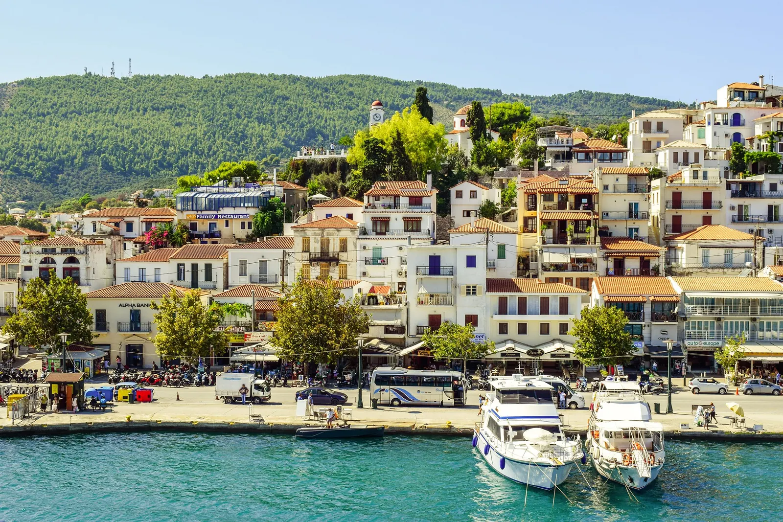 Skiathos Town above its harbour
